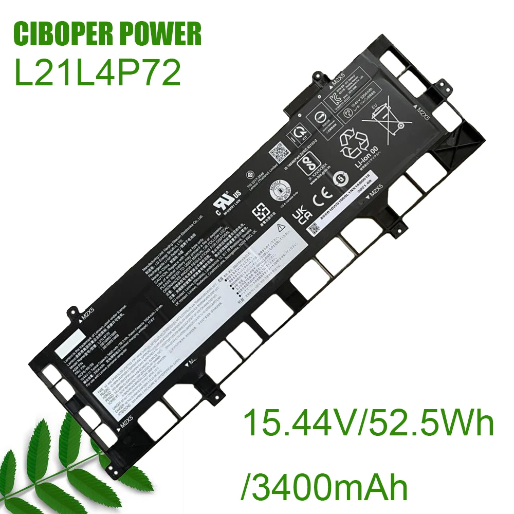 CP Original Laptop Battery L21L4P72 15.44V/V/3400mAh/52.5Wh For 5B10W51868 SB10W51969 Series Notebook
CP Original Laptop Battery L21L4P72 15.44V/V/3400mAh/52.5Wh For 5B10W51868 SB10W51969 Series Notebook