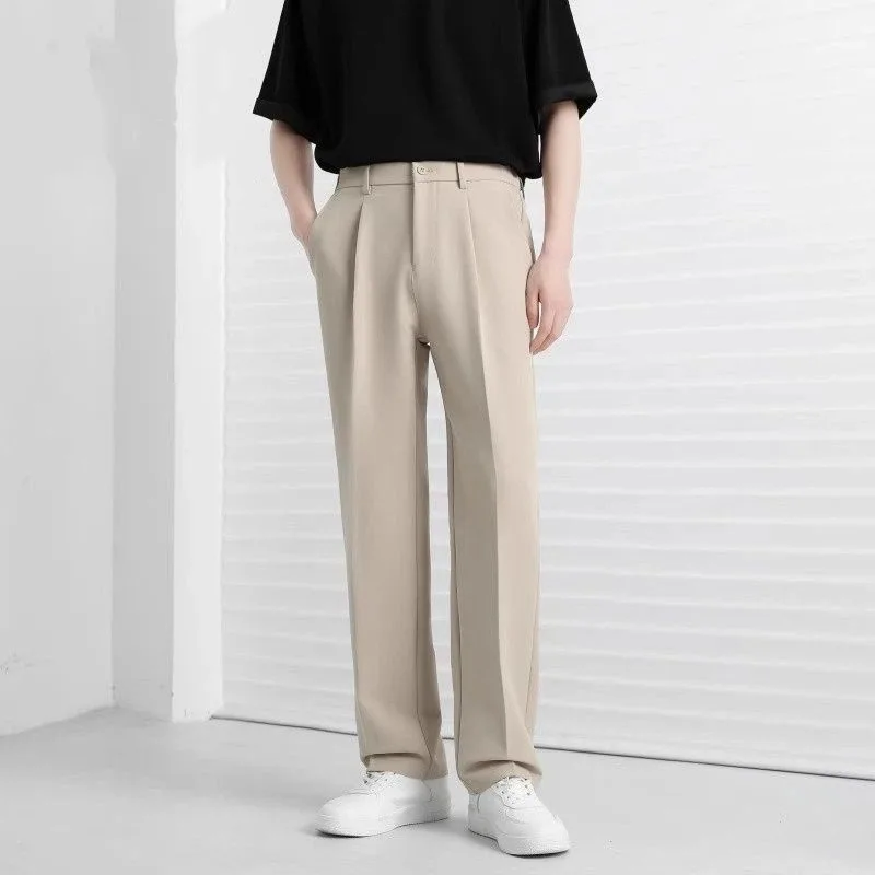 Летние драпированные брюки, мужские свободные прямые брюки, тонкие повседневные брюки с широкими штанинами
Летние драпированные брюки, мужские свободные прямые брюки, тонкие повседневные брюки с широкими штанинами