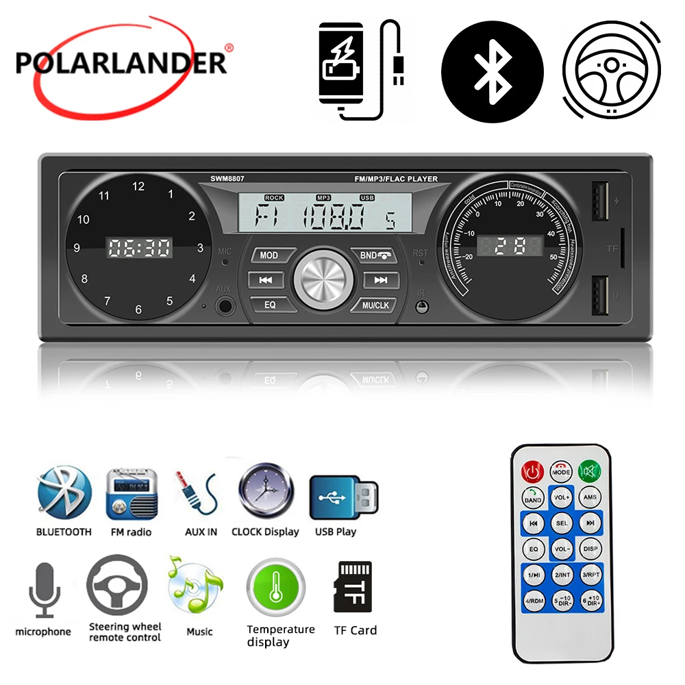 Автомобильное радио, аксессуары, дисплей температуры, FM USB/aux 12 в 60 Вт * 4 дисплей времени, MP3-плеер, Bluetooth, автомобильное стерео 1 DIN
Автомобильное радио, аксессуары, дисплей температуры, FM USB/aux 12 в 60 Вт * 4 дисплей времени, MP3-плеер, Bluetooth, автомобильное стерео 1 DIN