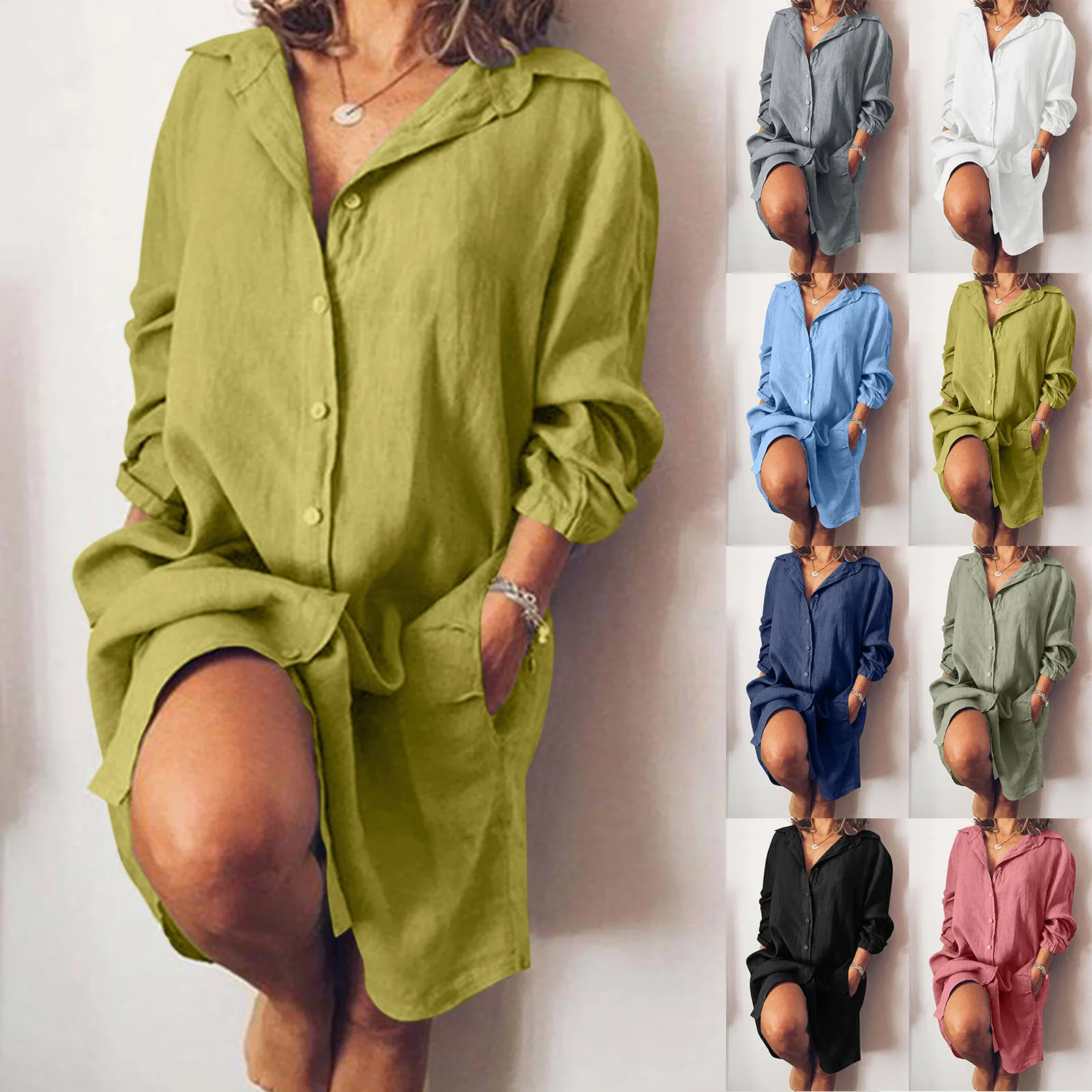 Shirts Dress For Women Summer 2023 Turn Down Collar Single Breasted Dresses Office Ladies Long Sleeve Oversized Dress vestidos
Shirts Dress For Women Summer 2023 Turn Down Collar Single Breasted Dresses Office Ladies Long Sleeve Oversized Dress vestidos