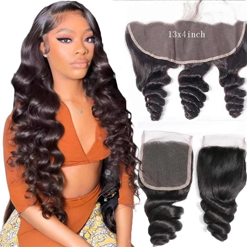 13x4 Swiss Lace Frontal Ear to Ear Human Hair Extensions 4x4 Loose Wave Frontal Closure 100% Human Hair Natural Black Loose Wave
13x4 Swiss Lace Frontal Ear to Ear Human Hair Extensions 4x4 Loose Wave Frontal Closure 100% Human Hair Natural Black Loose Wave