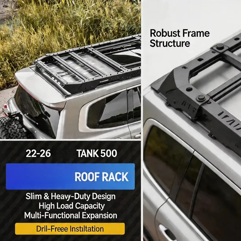 Heavy Duty MK Style Aluminum Roof Platform Cargo Rack for Tank 500 Hi4-T Hi4-Z 2022-2026
Heavy Duty MK Style Aluminum Roof Platform Cargo Rack for Tank 500 Hi4-T Hi4-Z 2022-2026