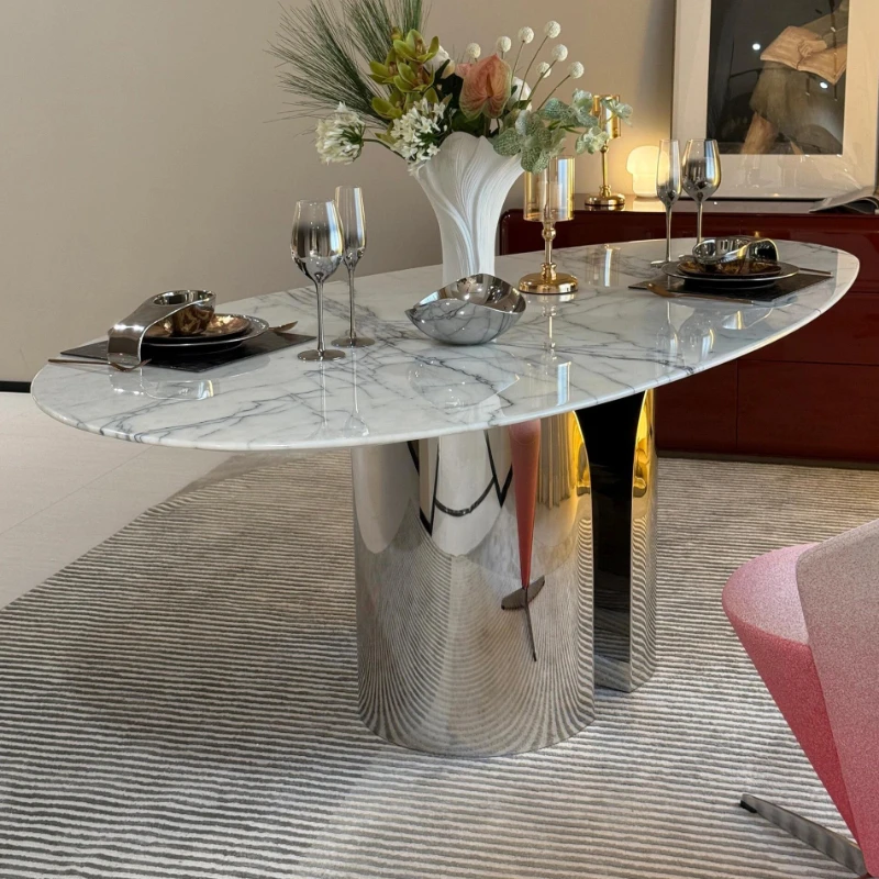 Italian light luxury natural fragrant snow plum luxury stone dining table home high-end villa high-end water drop-shaped marble
Italian light luxury natural fragrant snow plum luxury stone dining table home high-end villa high-end water drop-shaped marble