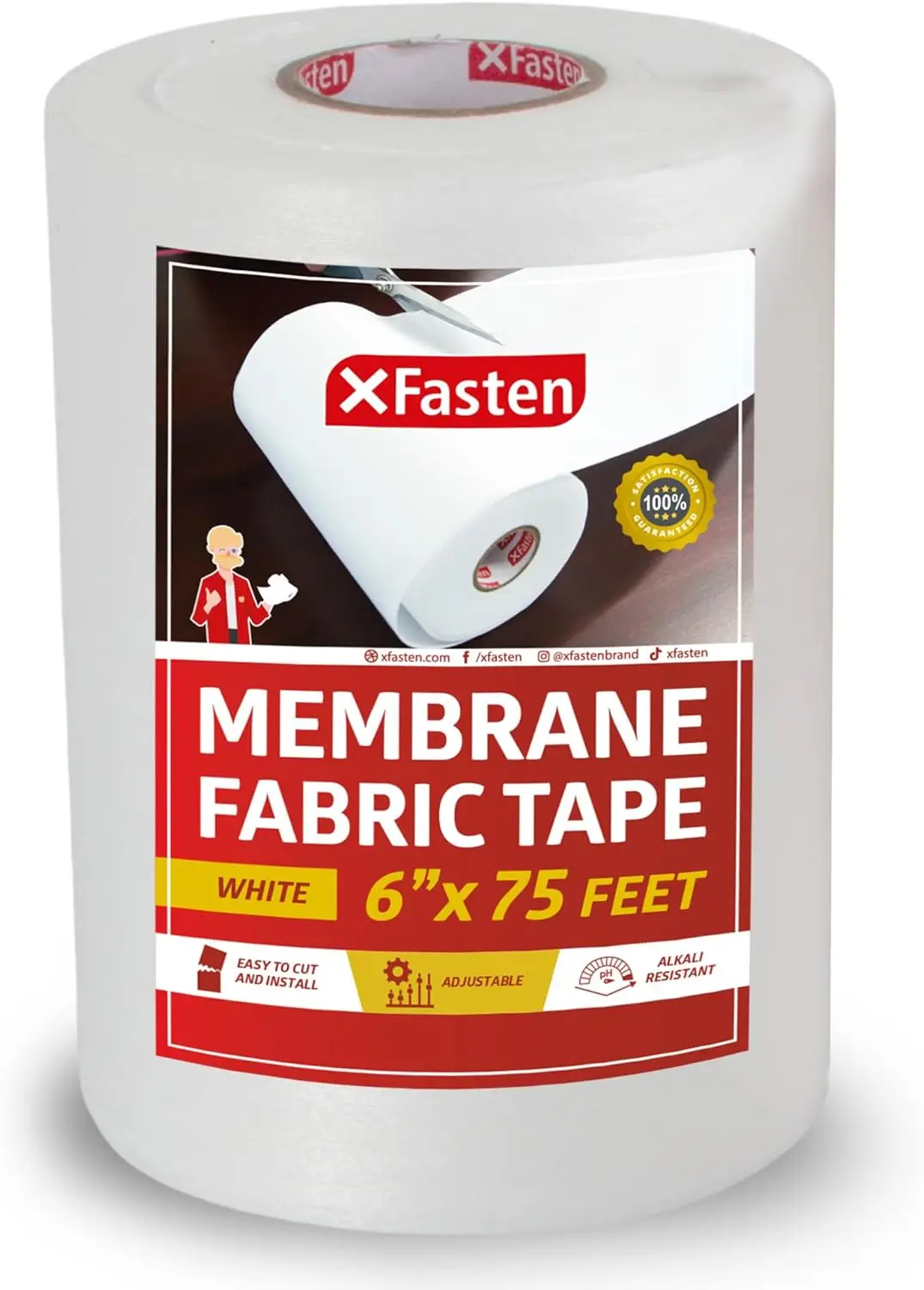 Waterproofing Membrane Sheet 6" x 75 Ft for Shower Underlayment Tile, EPDM Cement Board Tape with Anti-Fracture Fiberglass
Waterproofing Membrane Sheet 6" x 75 Ft for Shower Underlayment Tile, EPDM Cement Board Tape with Anti-Fracture Fiberglass