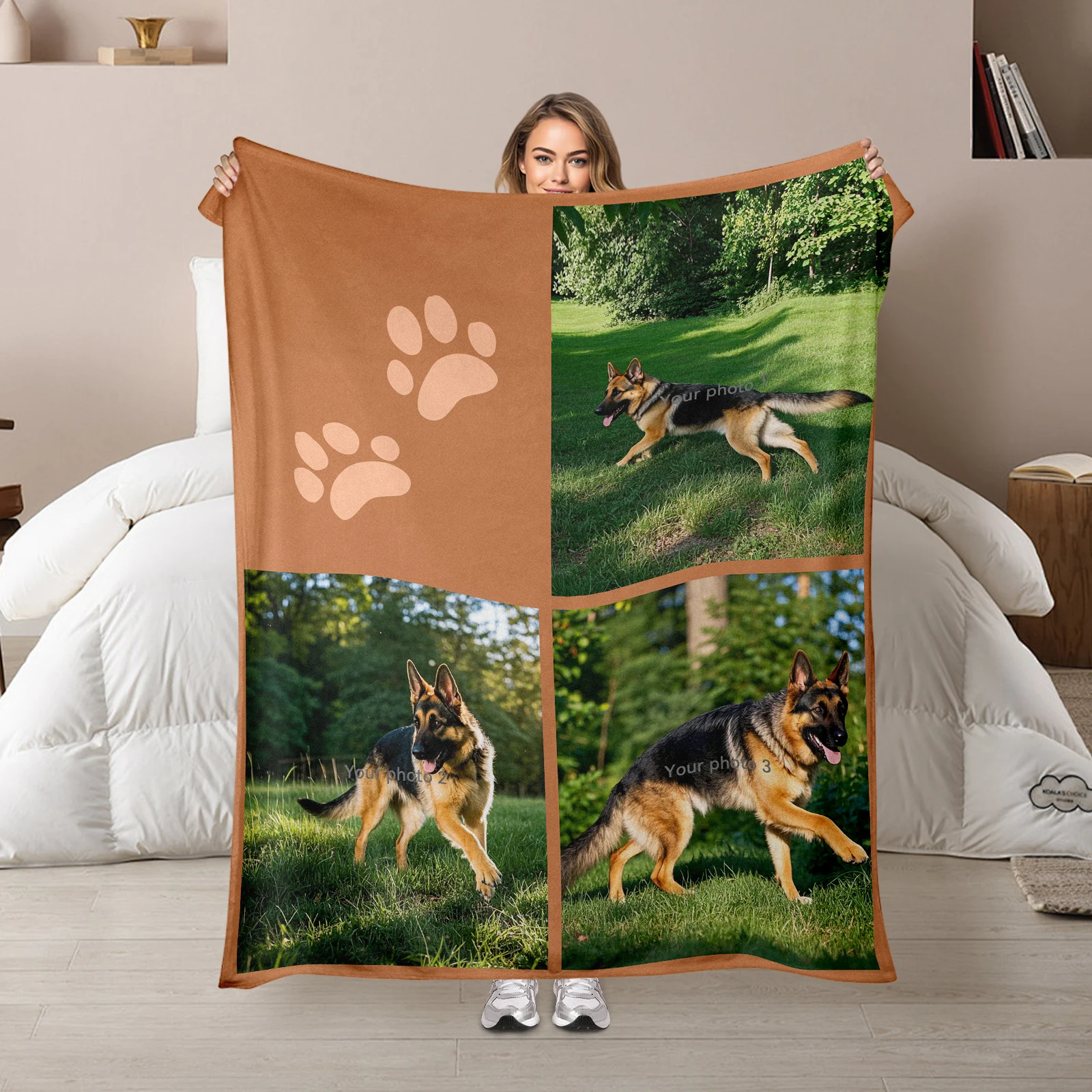Custom Pet Lover'S Flannel Blanket With Charming Dog Imagery And Up To Three Personalized Pictures For Family And Friends
Custom Pet Lover'S Flannel Blanket With Charming Dog Imagery And Up To Three Personalized Pictures For Family And Friends