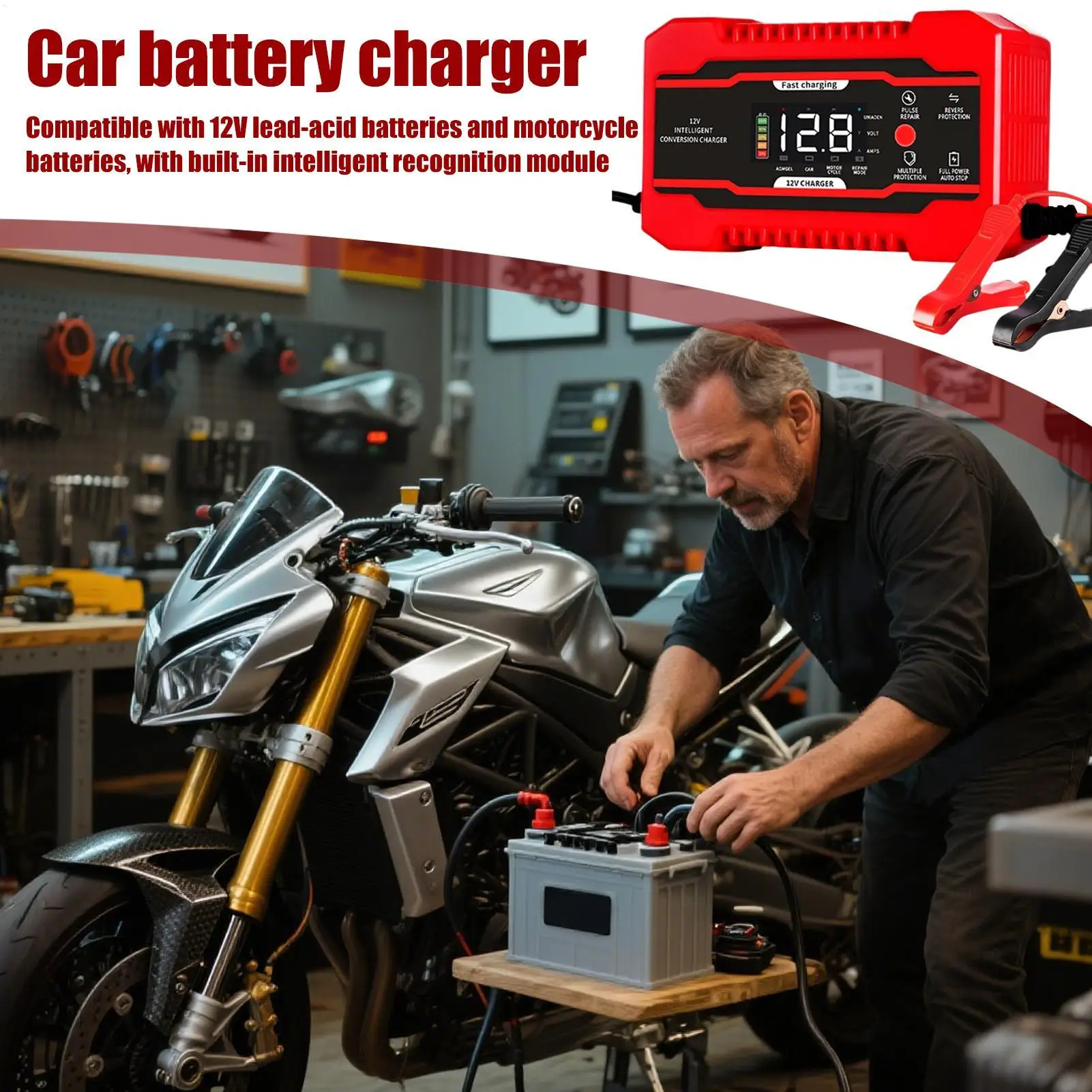 12 Volt Battery Trickle Charger 12V6A Automatic Battery Fast Charger Vehicle Repair Maintenance Equipment For Trucks Cars SUVs
12 Volt Battery Trickle Charger 12V6A Automatic Battery Fast Charger Vehicle Repair Maintenance Equipment For Trucks Cars SUVs