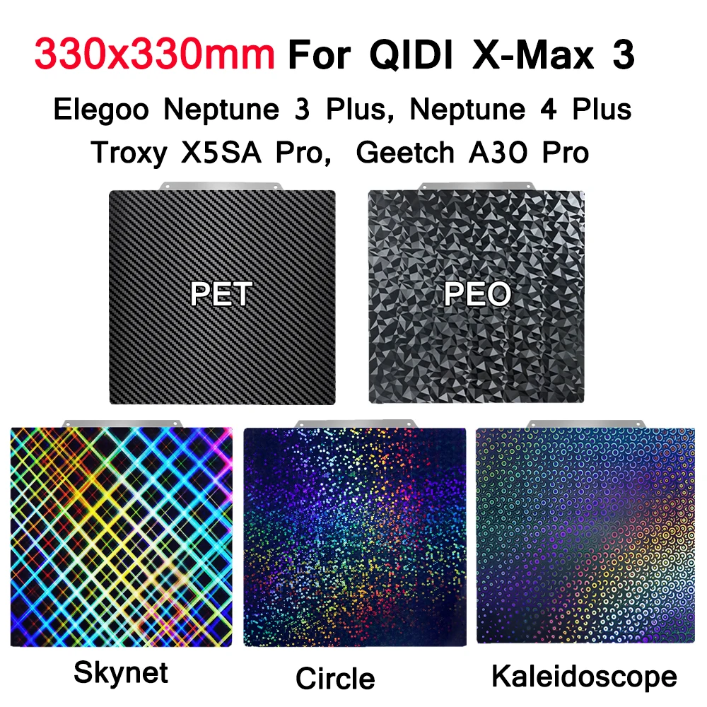 Double Side Heated Bed PEI Sheet For QIDI X-Max 3, Elegoo Neptune 4/3 Plus, Geetch A30 Pro, Troxy X5SA Pro PEI Build Plate Parts
Double Side Heated Bed PEI Sheet For QIDI X-Max 3, Elegoo Neptune 4/3 Plus, Geetch A30 Pro, Troxy X5SA Pro PEI Build Plate Parts