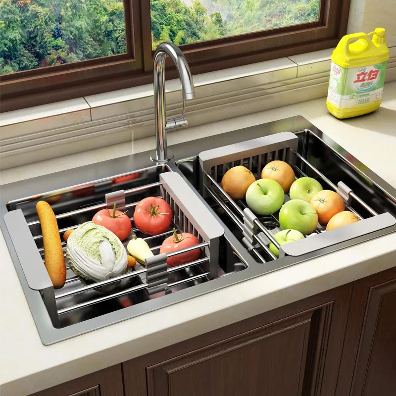 Kitchen Dish Basin Storage Rack Stainless Steel Multifunctional Countertop Basin Storage Rack Adjustable Sink Drain Rack
Kitchen Dish Basin Storage Rack Stainless Steel Multifunctional Countertop Basin Storage Rack Adjustable Sink Drain Rack