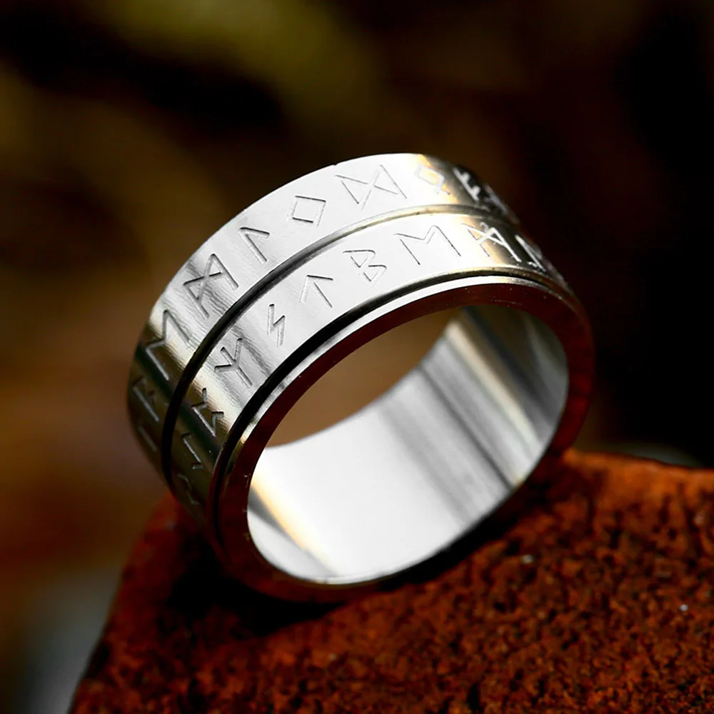 New Simple Double Viking Runes Ring For Men Women 316L Stainless Steel Rotatable Fashion Couple Amulet Jewelry Gifts Wholesale
New Simple Double Viking Runes Ring For Men Women 316L Stainless Steel Rotatable Fashion Couple Amulet Jewelry Gifts Wholesale