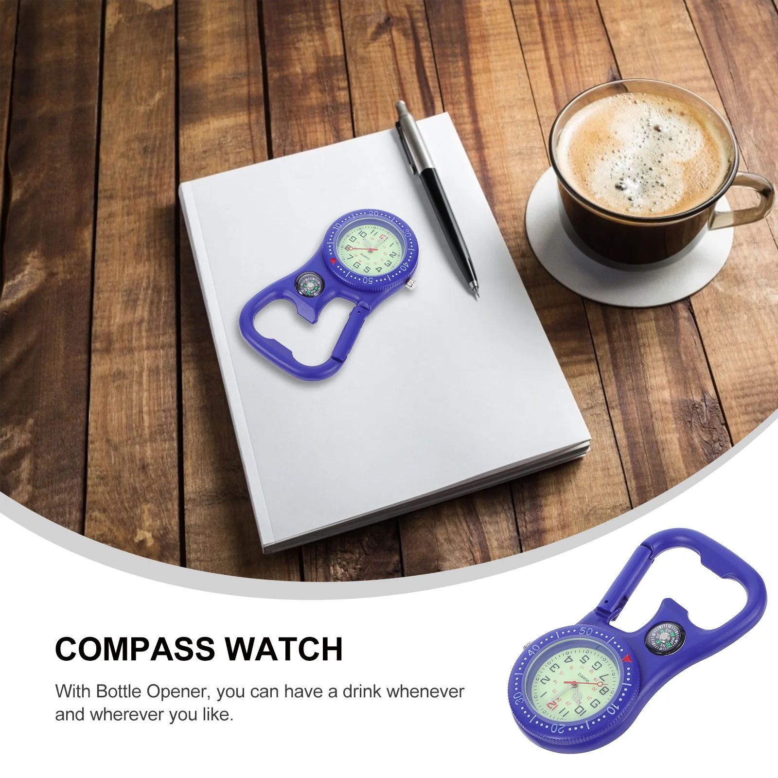 Clip-On Carabiner Luminous Face FOB Watch With Compass Bottle Opener For Mountaineering Sports Equipment Blue
Clip-On Carabiner Luminous Face FOB Watch With Compass Bottle Opener For Mountaineering Sports Equipment Blue