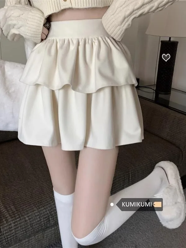 Spring Edition White Woolen Half Skirt Women's High Waist A-Line Short Cake Skirt Anti-Light Frou-Frou Bordered Korean Style
Spring Edition White Woolen Half Skirt Women's High Waist A-Line Short Cake Skirt Anti-Light Frou-Frou Bordered Korean Style