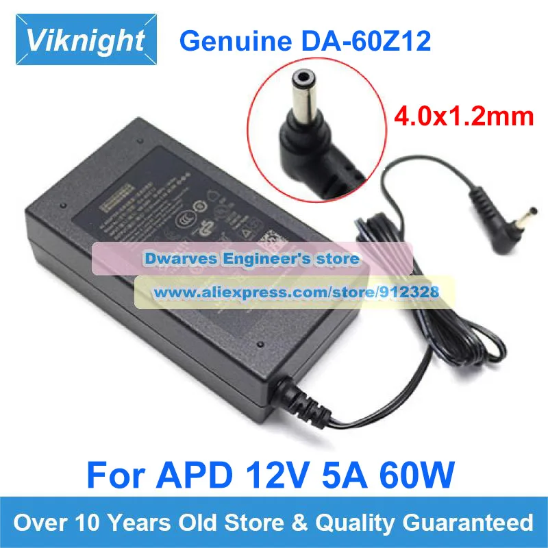 Original APD 12V 5A 60W Switching AC Adapter DA-60Z12 Laptop Charger 4.0x1.2mm Power Supply
Original APD 12V 5A 60W Switching AC Adapter DA-60Z12 Laptop Charger 4.0x1.2mm Power Supply