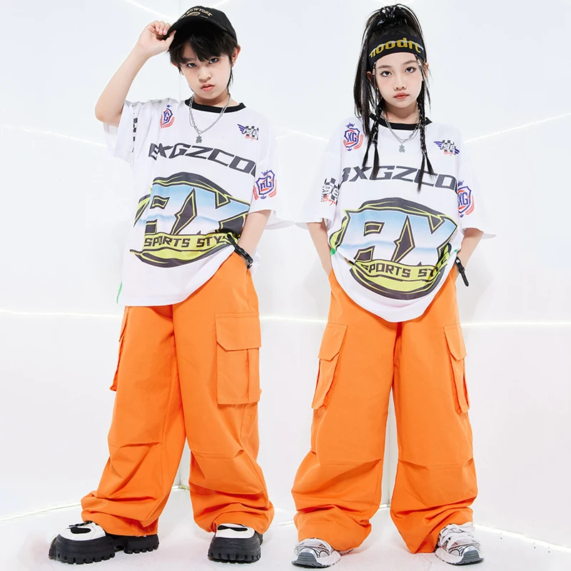 Children'S Ballroom Dance Clothes Short Sleeves T-Shirt Orange Pants For Girls Jazz Dance Costumes Boys Hip Hop Wear SL10620
Children'S Ballroom Dance Clothes Short Sleeves T-Shirt Orange Pants For Girls Jazz Dance Costumes Boys Hip Hop Wear SL10620