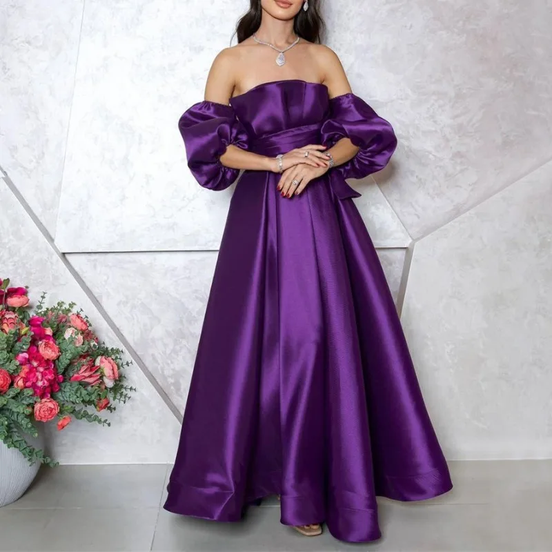 Strap Satin Evening Dress Formal 2024 New Lantern Sleeve Prom Gowns Elegant Sweetheart Slim Waist Party Dresses Vestido Noche
Strap Satin Evening Dress Formal 2024 New Lantern Sleeve Prom Gowns Elegant Sweetheart Slim Waist Party Dresses Vestido Noche