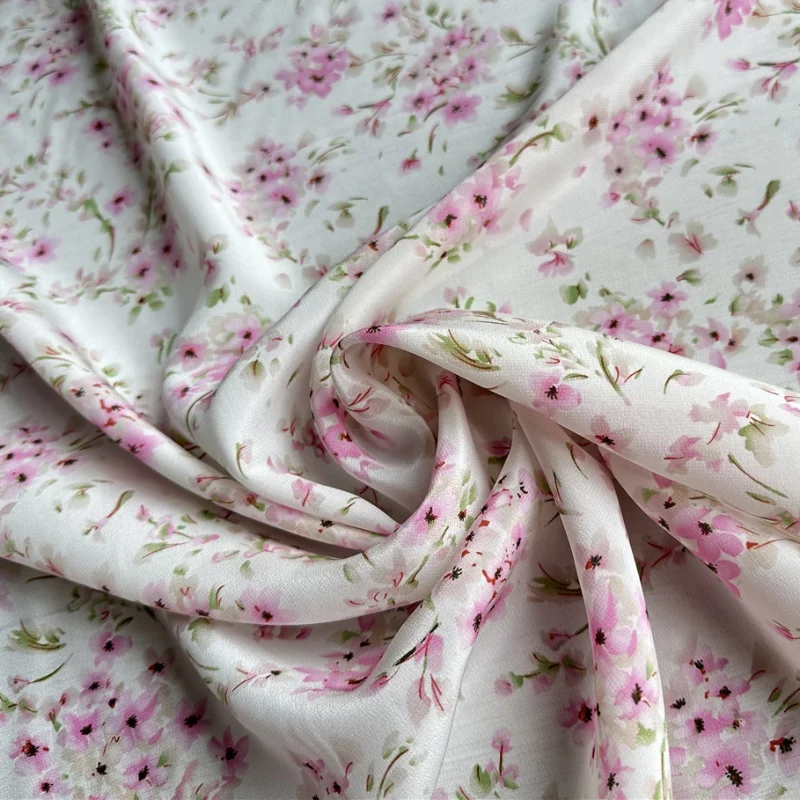 1 meter 100% Mulberry Silk 16 momme Crepe Silk Fabric White with Pink Floral Printed 136cm 53.5" wide by the yard JN185
1 meter 100% Mulberry Silk 16 momme Crepe Silk Fabric White with Pink Floral Printed 136cm 53.5" wide by the yard JN185