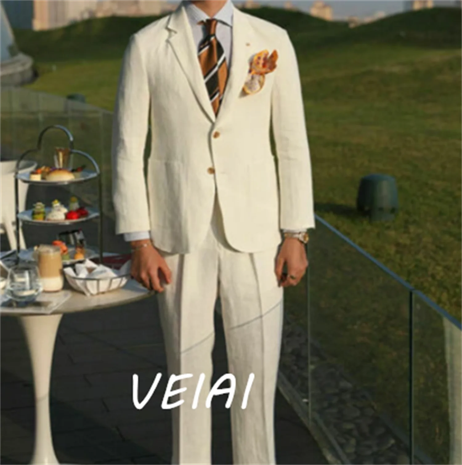 CustomizedLinen Summer Men Suits for Wedding Slim Fit 2 piece Custom made Groom Tuxedos Male Fashion Set Blazer With Pants
CustomizedLinen Summer Men Suits for Wedding Slim Fit 2 piece Custom made Groom Tuxedos Male Fashion Set Blazer With Pants