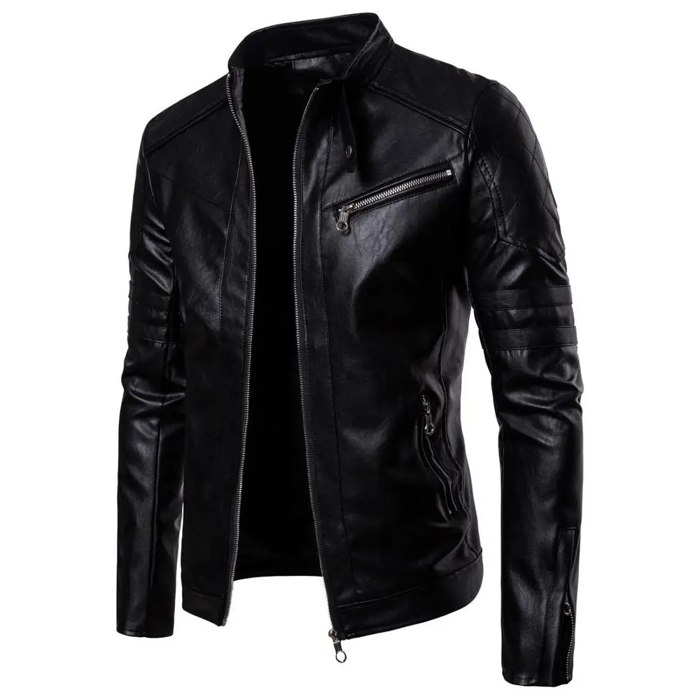 Autumn Winter 2021 Black New Boutique Stand Collar Men's Motorcycle Leather Jacket Washed PU Leather Jacket Chaquetas Hombre
Autumn Winter 2021 Black New Boutique Stand Collar Men's Motorcycle Leather Jacket Washed PU Leather Jacket Chaquetas Hombre
