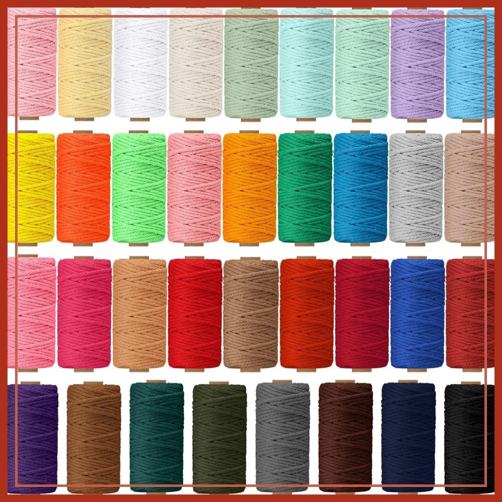36 Rolls 3mm x 1188 Yards Natural Cotton Macrame Cord, 4 Strand Twisted Rope for DIY Wall Hanging, Plant Hangers, Knitting
36 Rolls 3mm x 1188 Yards Natural Cotton Macrame Cord, 4 Strand Twisted Rope for DIY Wall Hanging, Plant Hangers, Knitting
