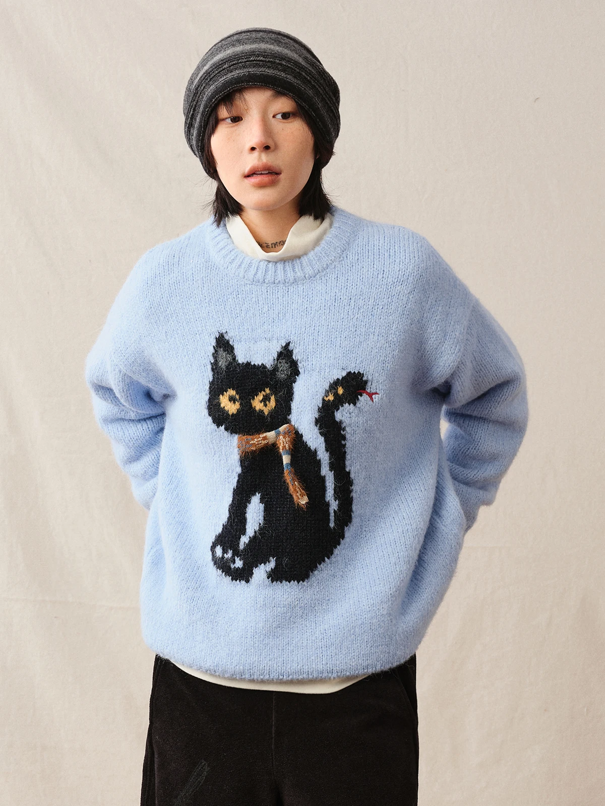 Мягкий синий вязаный свитер Octopusme для женщин: милый шерстяной топ на весну, удобный винтажный свободный крой с круглым вырезом
Мягкий синий вязаный свитер Octopusme для женщин: милый шерстяной топ на весну, удобный винтажный свободный крой с круглым вырезом