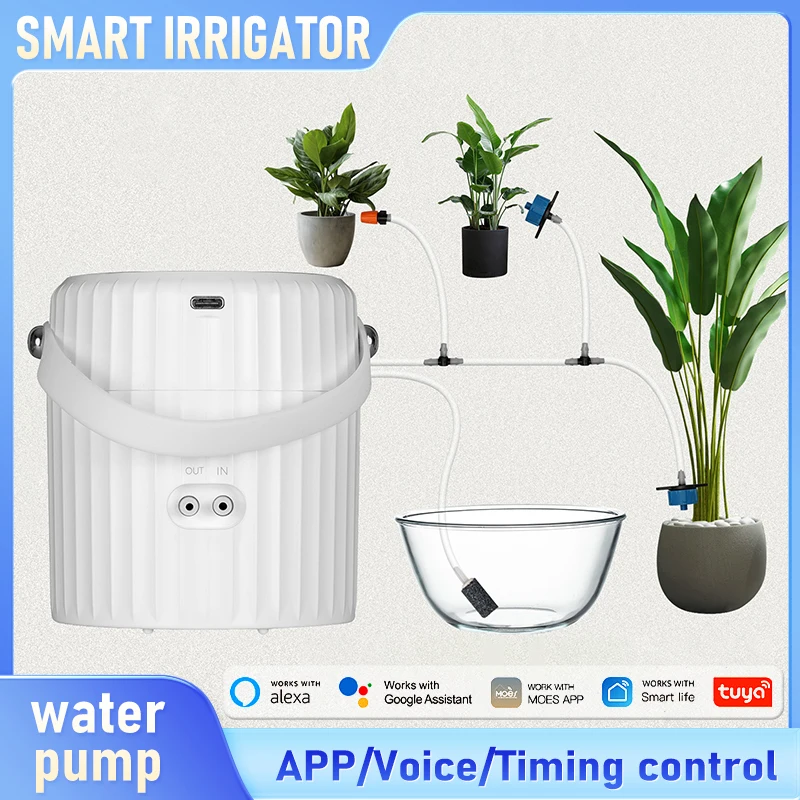 Tuya WiFi Smart Irrigator, Smart Home Timed Water Pump, App/Voice Remote Control Sprinkler Work With Alexa & Google Assistant 
Tuya WiFi Smart Irrigator, Smart Home Timed Water Pump, App/Voice Remote Control Sprinkler Work With Alexa & Google Assistant