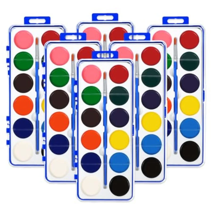 6 Pack Watercolor Paint Set for,12 Colors Watercolors Paints with Paint Brush, Watercolor Paint Set for Party Favor, Classroom
6 Pack Watercolor Paint Set for,12 Colors Watercolors Paints with Paint Brush, Watercolor Paint Set for Party Favor, Classroom