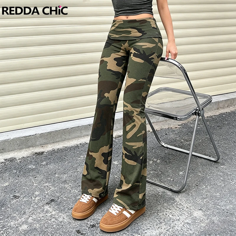 ReddaChic Women's Camouflage Flare Leggings Sexy Vintage Fold Over Stretchy Slim Low Rise Bell Bottoms Causal Gyaru Streetwear
ReddaChic Women's Camouflage Flare Leggings Sexy Vintage Fold Over Stretchy Slim Low Rise Bell Bottoms Causal Gyaru Streetwear