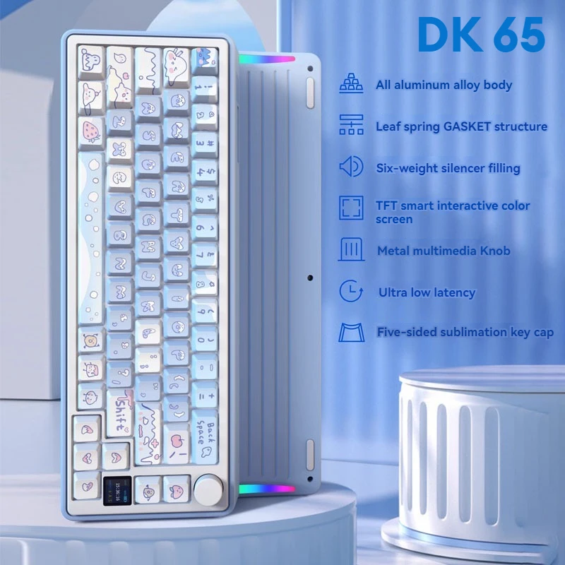 DK65 Customized Mechanical Keyboard Aluminum Gasket Structure RGB Three-Mode Hot Swap Wireless Hifi Gaming Mechanical Keyboard
DK65 Customized Mechanical Keyboard Aluminum Gasket Structure RGB Three-Mode Hot Swap Wireless Hifi Gaming Mechanical Keyboard