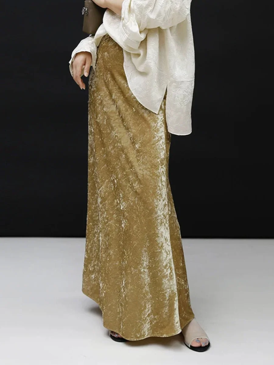 Diamond Velvet Floor-Length Ankle- Grazing Super Long Half Skirt High Waist A-line Goddess Style Commute Pure Color Winter Co...
Diamond Velvet Floor-Length Ankle- Grazing Super Long Half Skirt High Waist A-line Goddess Style Commute Pure Color Winter Co...