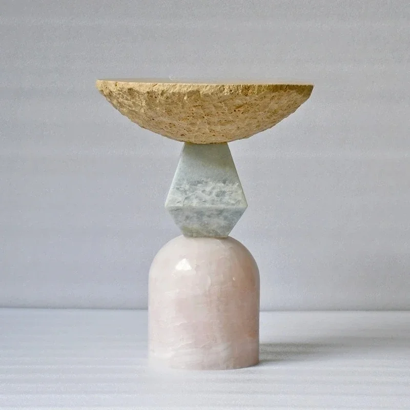 Natural marble travertine jadeite pink agate side table home furniture living room coffee table
Natural marble travertine jadeite pink agate side table home furniture living room coffee table