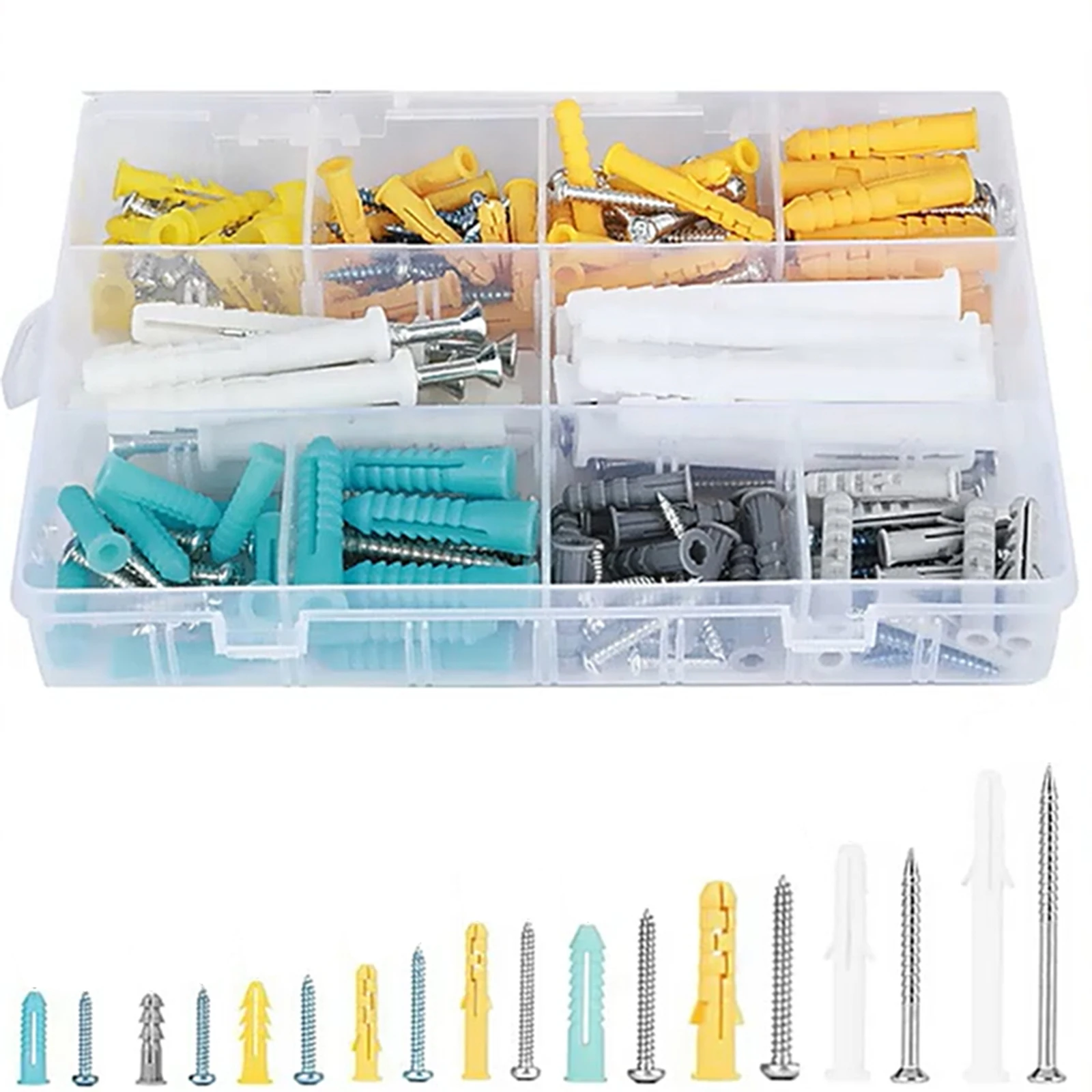 300pcs/box M5 M6 M8 Expansion Drywall Anchor Screw Self-tapping Screw Set Stainless Steel Pipe Wall Plug Glue Plug
300pcs/box M5 M6 M8 Expansion Drywall Anchor Screw Self-tapping Screw Set Stainless Steel Pipe Wall Plug Glue Plug