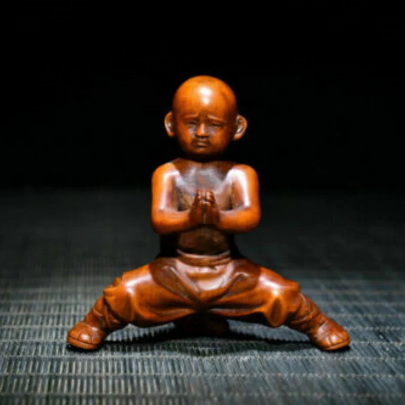 Chinese Natural Boxwood Hand carved Exquisite Kung Fu Kid Statues Lovely Decor
Chinese Natural Boxwood Hand carved Exquisite Kung Fu Kid Statues Lovely Decor