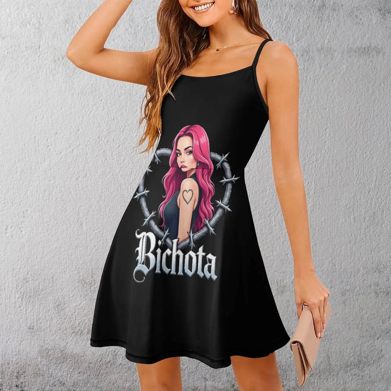 Exotic Woman's Clothing Suspender Dress Bichota Tattoo Artwork Women's Sling Dress Novelty Parties Sarcastic
Exotic Woman's Clothing Suspender Dress Bichota Tattoo Artwork Women's Sling Dress Novelty Parties Sarcastic