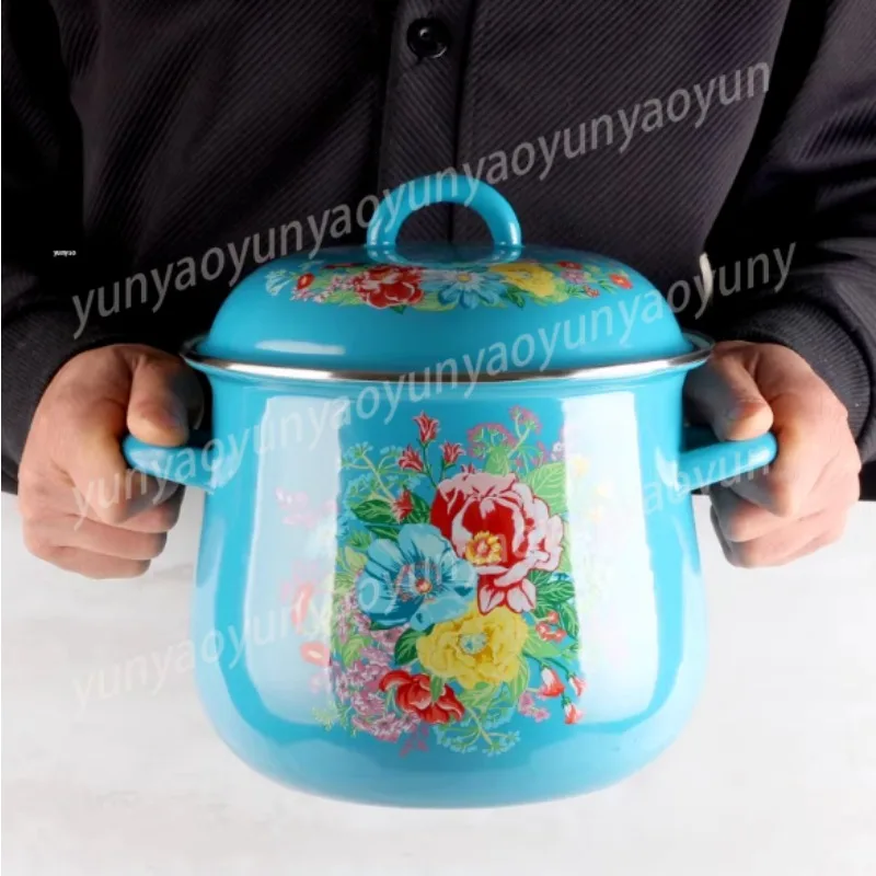 Thickened Binaural Enamel Soup Pot, Heightened Large-capacity Round Belly Fat Pot
Thickened Binaural Enamel Soup Pot, Heightened Large-capacity Round Belly Fat Pot