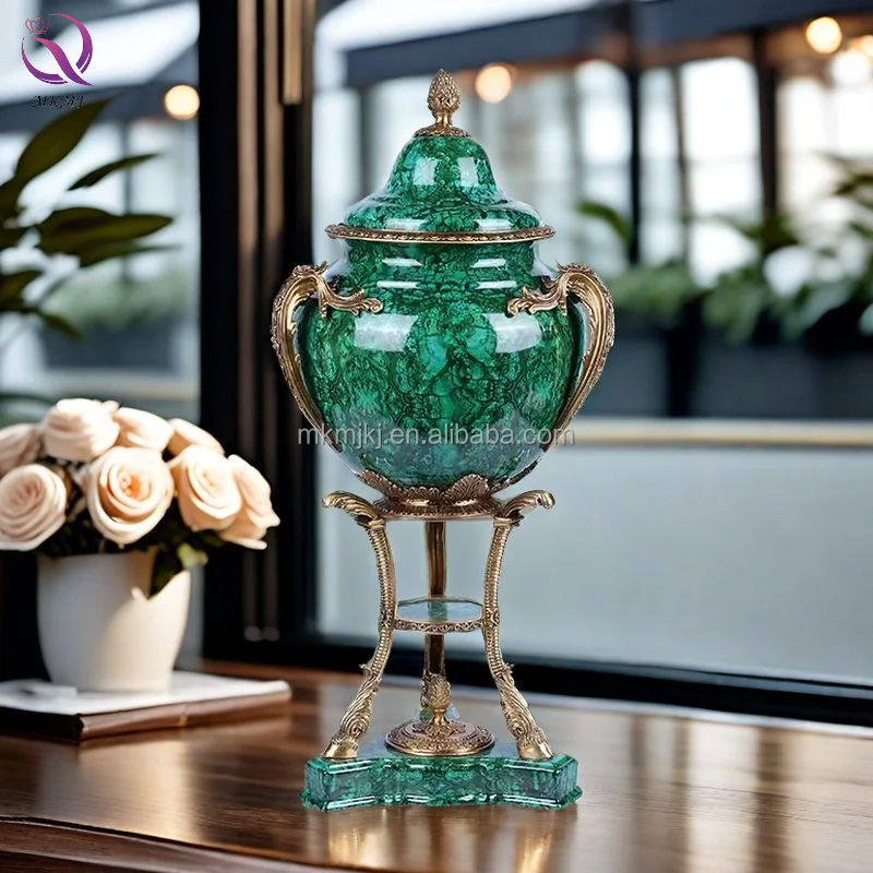 Luxury Porcelain Decorative Home Decor 2 Tier Hollowed Brass Floor Ornament Peacock Green Antique Ceramic Jar With Lid
Luxury Porcelain Decorative Home Decor 2 Tier Hollowed Brass Floor Ornament Peacock Green Antique Ceramic Jar With Lid