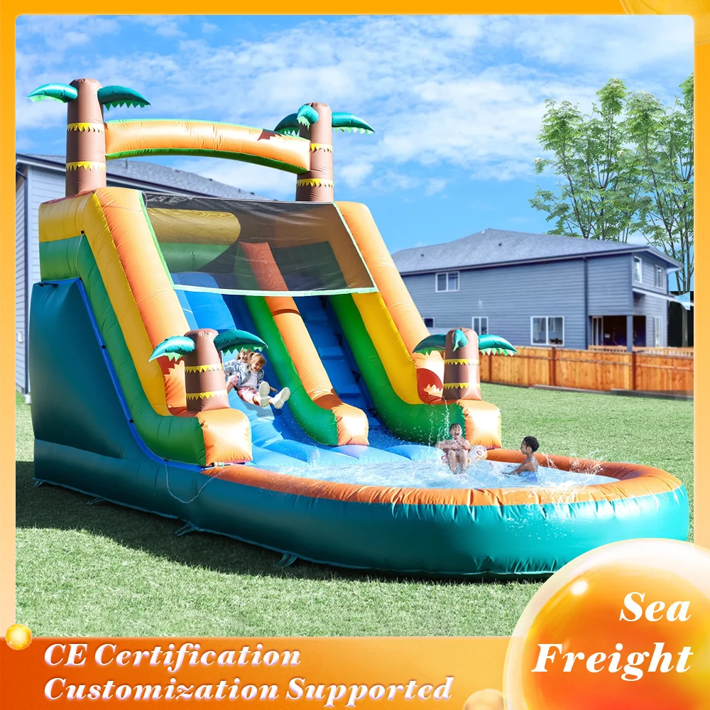 Children's playground Inflatable water slide, Commercial Bounce House with Water Slide PVC
Children's playground Inflatable water slide, Commercial Bounce House with Water Slide PVC