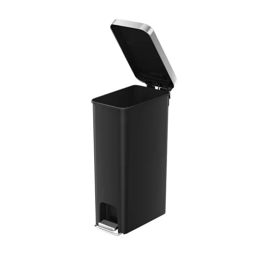 10.5-Gallon Slim Kitchen Trash Can, Black Plastic Step Garbage Bin with Soft Close Lid, Durable and Space-Saving Waste Bin, Hands-Free Step Pedal Operation, Removable Lid for Easy Cleaning, Ideal for Kitchen, Bathroom, Office, Dorm, Modern Home Organizati
10.5-Gallon Slim Kitchen Trash Can, Black Plastic Step Garbage Bin with Soft Close Lid, Durable and Space-Saving Waste Bin, Hands-Free Step Pedal Operation, Removable Lid for Easy Cleaning, Ideal for Kitchen, Bathroom, Office, Dorm, Modern Home Organizati