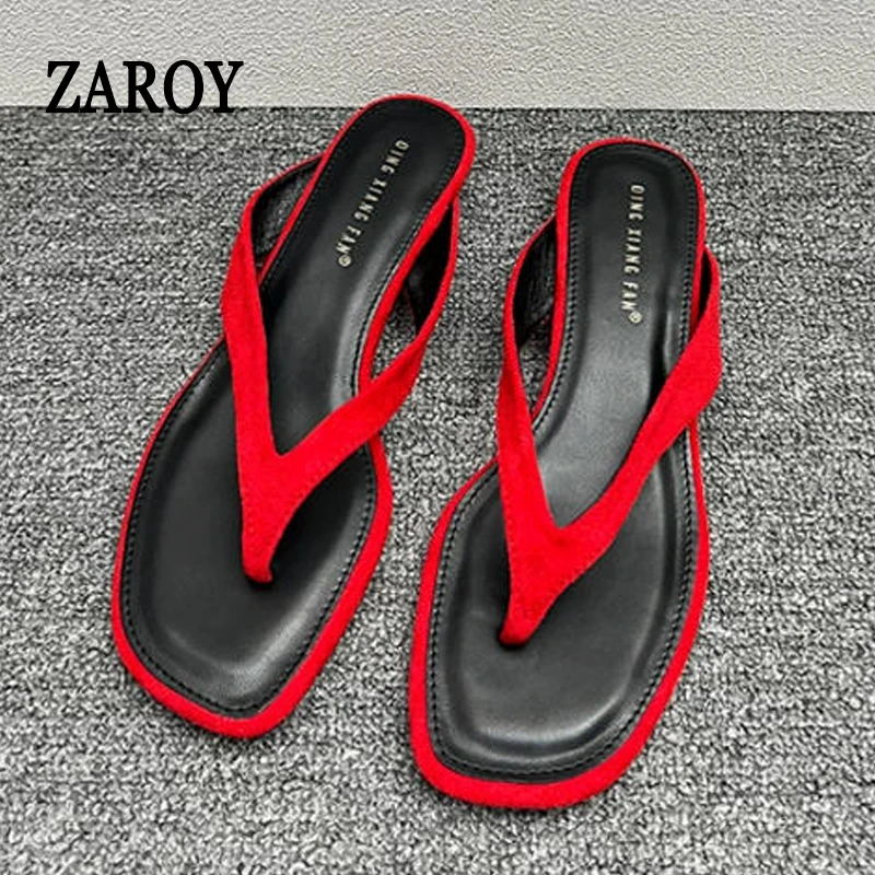 Luxury Designer Women's Flip Flops Slippers Red Suede Square Toe Sandals Low Wedge Heel Clip Toe Beach Slides Casual Mules Thong
Luxury Designer Women's Flip Flops Slippers Red Suede Square Toe Sandals Low Wedge Heel Clip Toe Beach Slides Casual Mules Thong
