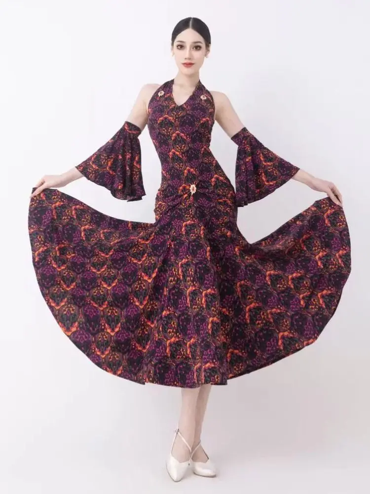 Modern Dance Dress Women Clothes National Standard Dance Hanging Neck Backless Large Swing Dress Waltz Ballroom Dress DN20535
Modern Dance Dress Women Clothes National Standard Dance Hanging Neck Backless Large Swing Dress Waltz Ballroom Dress DN20535