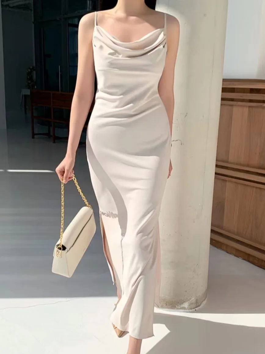 Korean Sle Chic Summer Dr Women's Strap Dr High Slit Ele Folded Skirt Commute Sle Regular Fit Medium Softn
Korean Sle Chic Summer Dr Women's Strap Dr High Slit Ele Folded Skirt Commute Sle Regular Fit Medium Softn