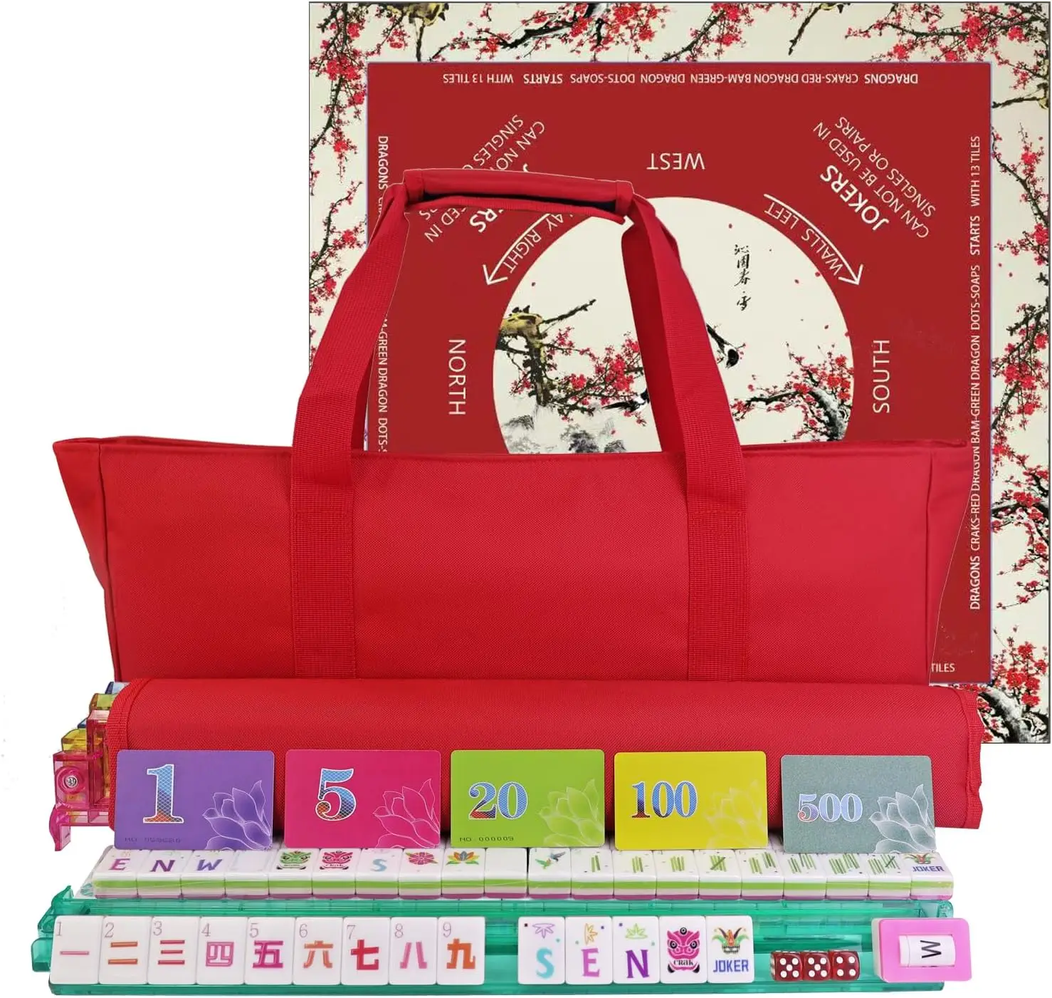 Mahjong Set with 160 Acrylic Tiles, Portable Carrying Bag, Complete Game Set for Adults
Mahjong Set with 160 Acrylic Tiles, Portable Carrying Bag, Complete Game Set for Adults