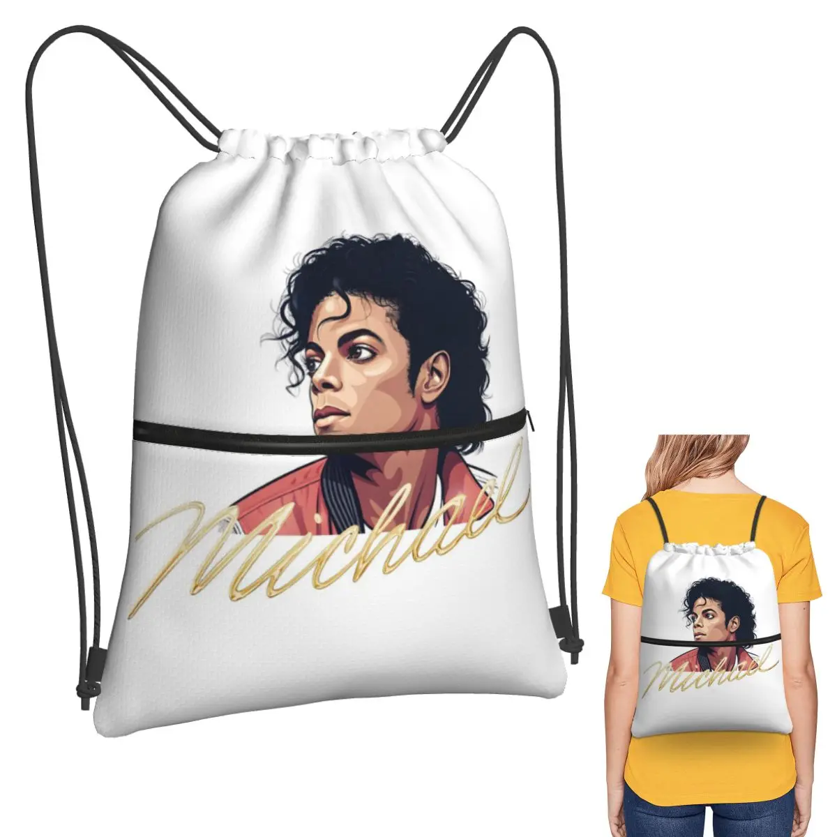 Michael Jackson Fan Tribute Design Backpacks Fashion Drawstring Bags Sundries Bag Book Bags for Travel School
Michael Jackson Fan Tribute Design Backpacks Fashion Drawstring Bags Sundries Bag Book Bags for Travel School