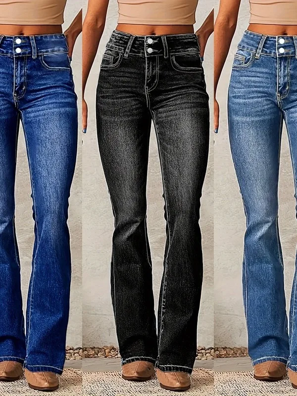 Women's Retro Elastic Denim Jeans High Waist Cotton Blend Washed Micro Flare Spring New Style Streetwear Casual Trousers
Women's Retro Elastic Denim Jeans High Waist Cotton Blend Washed Micro Flare Spring New Style Streetwear Casual Trousers