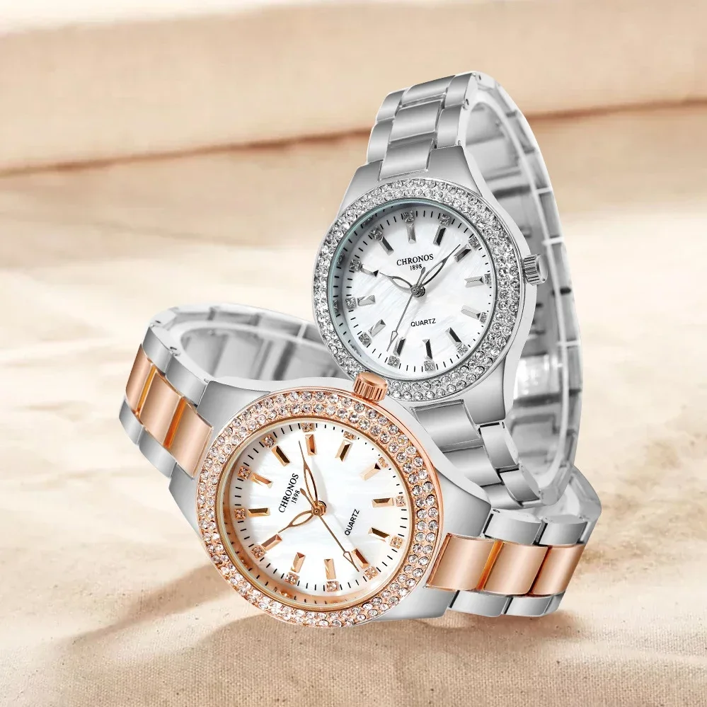 2025 CHRONOS New Women's Elegant Watch Shell Dial with Rhinestones Luxury Casual Fashion Ladies Dress Waterproof Wristwatch
2025 CHRONOS New Women's Elegant Watch Shell Dial with Rhinestones Luxury Casual Fashion Ladies Dress Waterproof Wristwatch