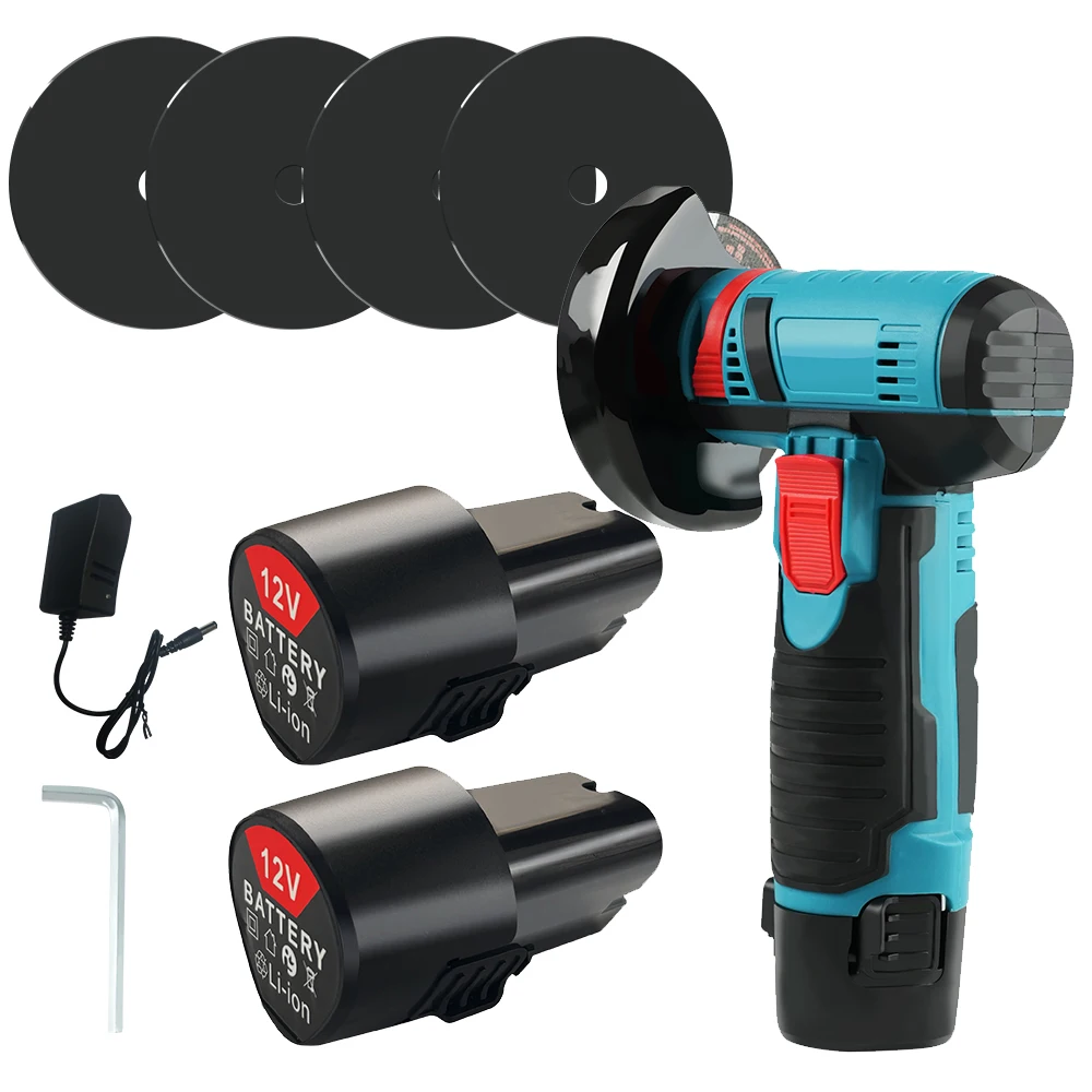 12V mini electric angle grinder — a household grinding tool with battery and grinding disc, ideal for cutting and sanding
12V mini electric angle grinder — a household grinding tool with battery and grinding disc, ideal for cutting and sanding