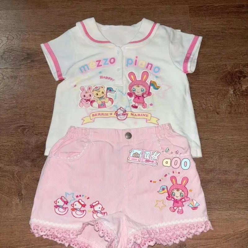 Japanese Subculture Kawaii Cartoon Rabbit Printed T-shirts Harajuku Navy Collar Pink Patchwork Tees Women's Sweet Girl Cute Tops
Japanese Subculture Kawaii Cartoon Rabbit Printed T-shirts Harajuku Navy Collar Pink Patchwork Tees Women's Sweet Girl Cute Tops