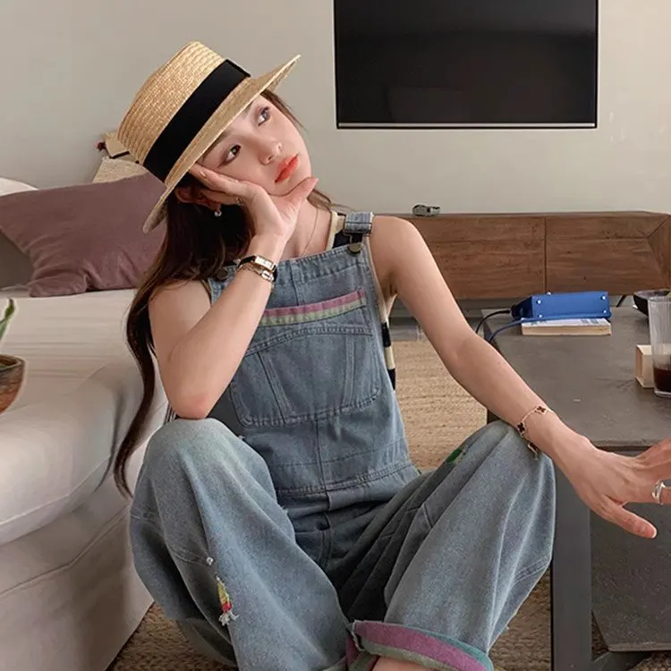 Summer 2025 Women's Denim Overalls Loose Casual Long Pants High Waist Polyester Fiber No Filling Fashionable Street Style
Summer 2025 Women's Denim Overalls Loose Casual Long Pants High Waist Polyester Fiber No Filling Fashionable Street Style