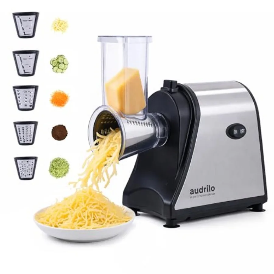 Electric Salad Maker Cheese Grater Multi-Function Electric Slicer Kitchen Food Processor with 5-in-1 Interchangeable Blades Ele
Electric Salad Maker Cheese Grater Multi-Function Electric Slicer Kitchen Food Processor with 5-in-1 Interchangeable Blades Ele