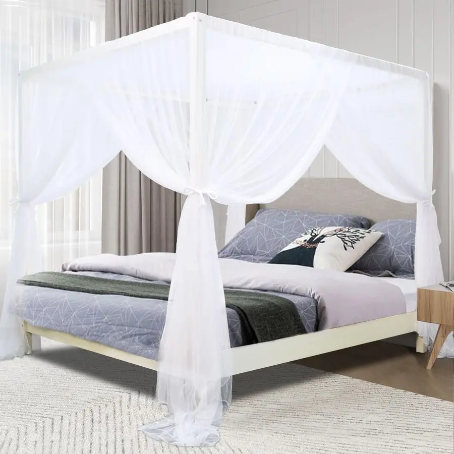Canopy Bed Curtains for King Queen Size Bed, 4 Poster Bed Canopy, Elegant White Mosquito Net, 4 Corner Canopy Curtain with 4 Ope
Canopy Bed Curtains for King Queen Size Bed, 4 Poster Bed Canopy, Elegant White Mosquito Net, 4 Corner Canopy Curtain with 4 Ope