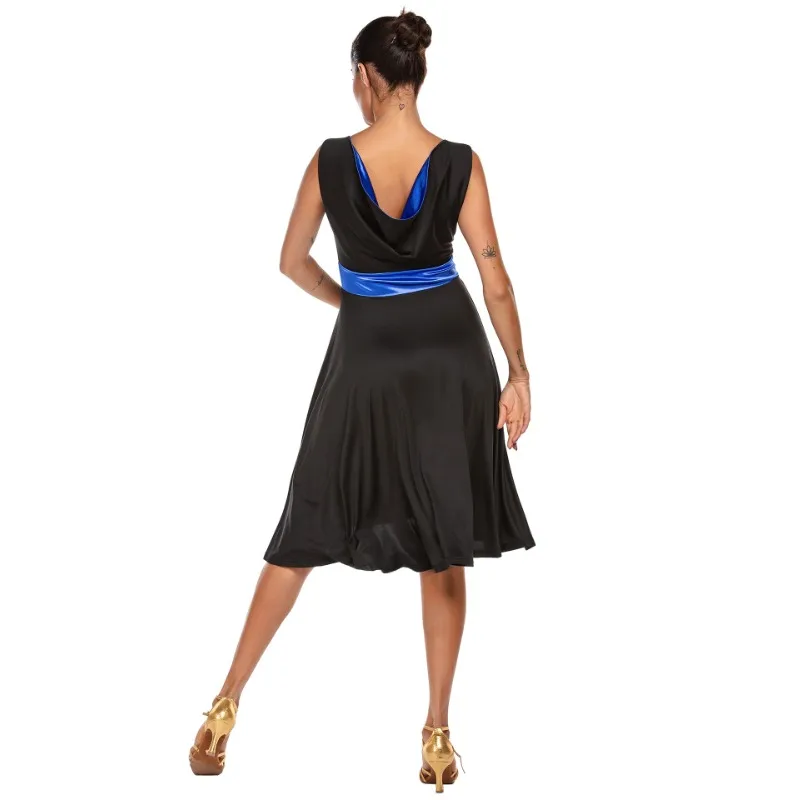 Ladies Dance Costume Contrast Sleeveless Vest Long Swing Skirt Latin Dance Dress Woman
Ladies Dance Costume Contrast Sleeveless Vest Long Swing Skirt Latin Dance Dress Woman