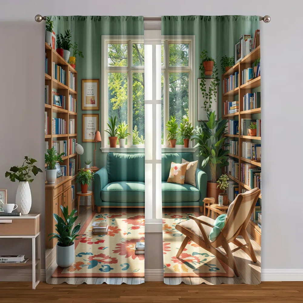 2pcs, Curtain Cloth 2D print Cozy Library Wall Machine Washable Polyester (without rod) Room Decor Use for Bedroom, Living Room,
2pcs, Curtain Cloth 2D print Cozy Library Wall Machine Washable Polyester (without rod) Room Decor Use for Bedroom, Living Room,